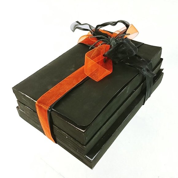Halloween Decorative Tied Book Stack Happy Halloween Witches Spider Ribbon - Picture 6 of 6